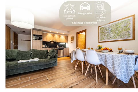 Apartment for 6 people/3 bedrooms, private garage + terrace