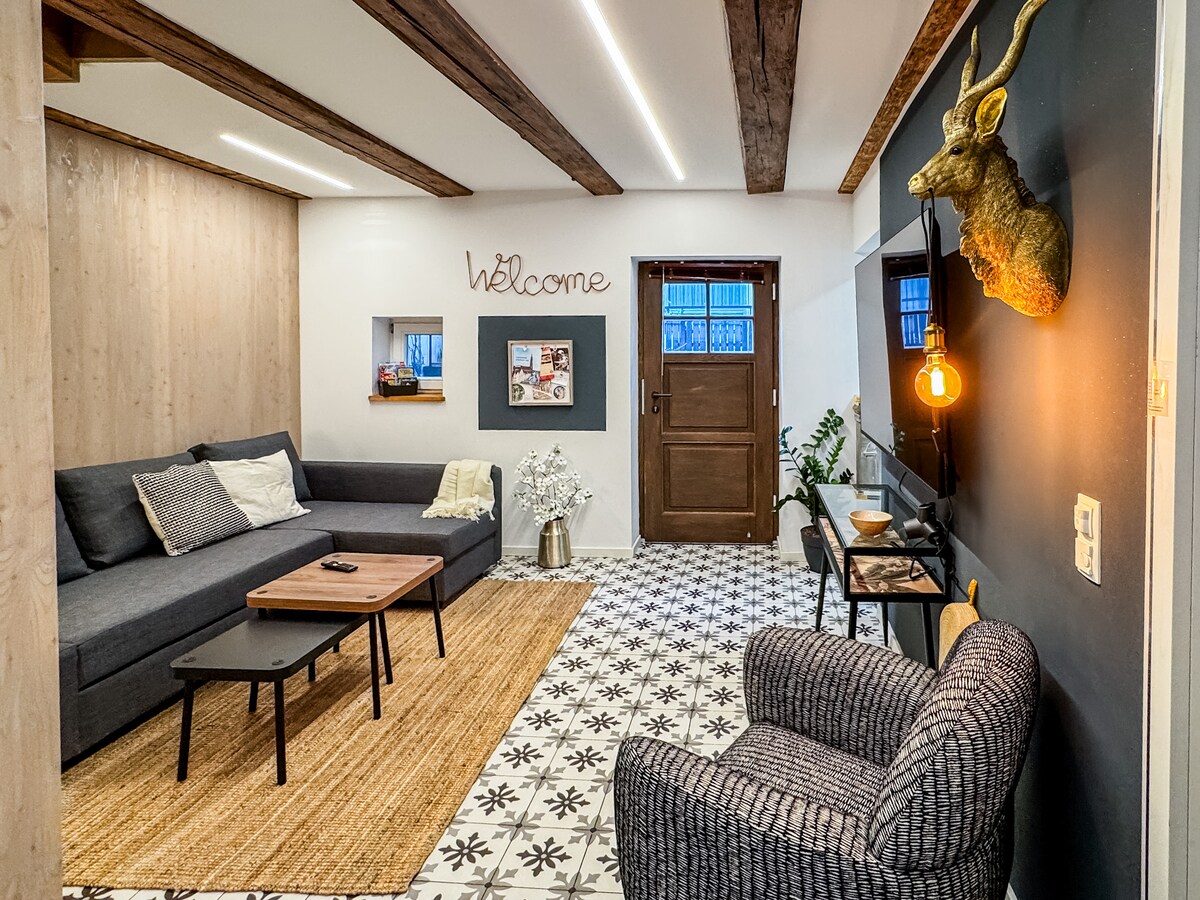 Sebule yenye starehe iliyo na kitanda cha sofa