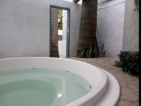 Spacious spaces, terrace, spa pool and Land Art