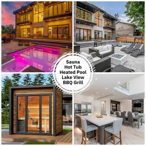 Waterfront home, sauna, jacuzzi & Heated pool