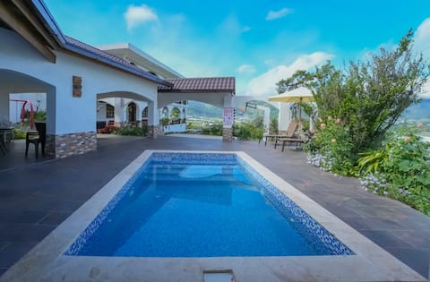 Villa with a heated pool and valley views