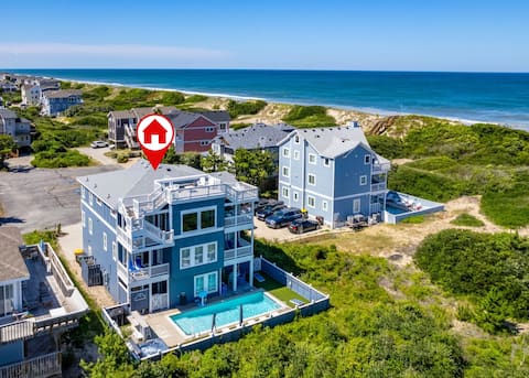 Luxury Semi-Oceanfront Retreat with Pool & SkyDeck