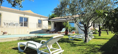 Villa of olive trees with pool near Ventoux