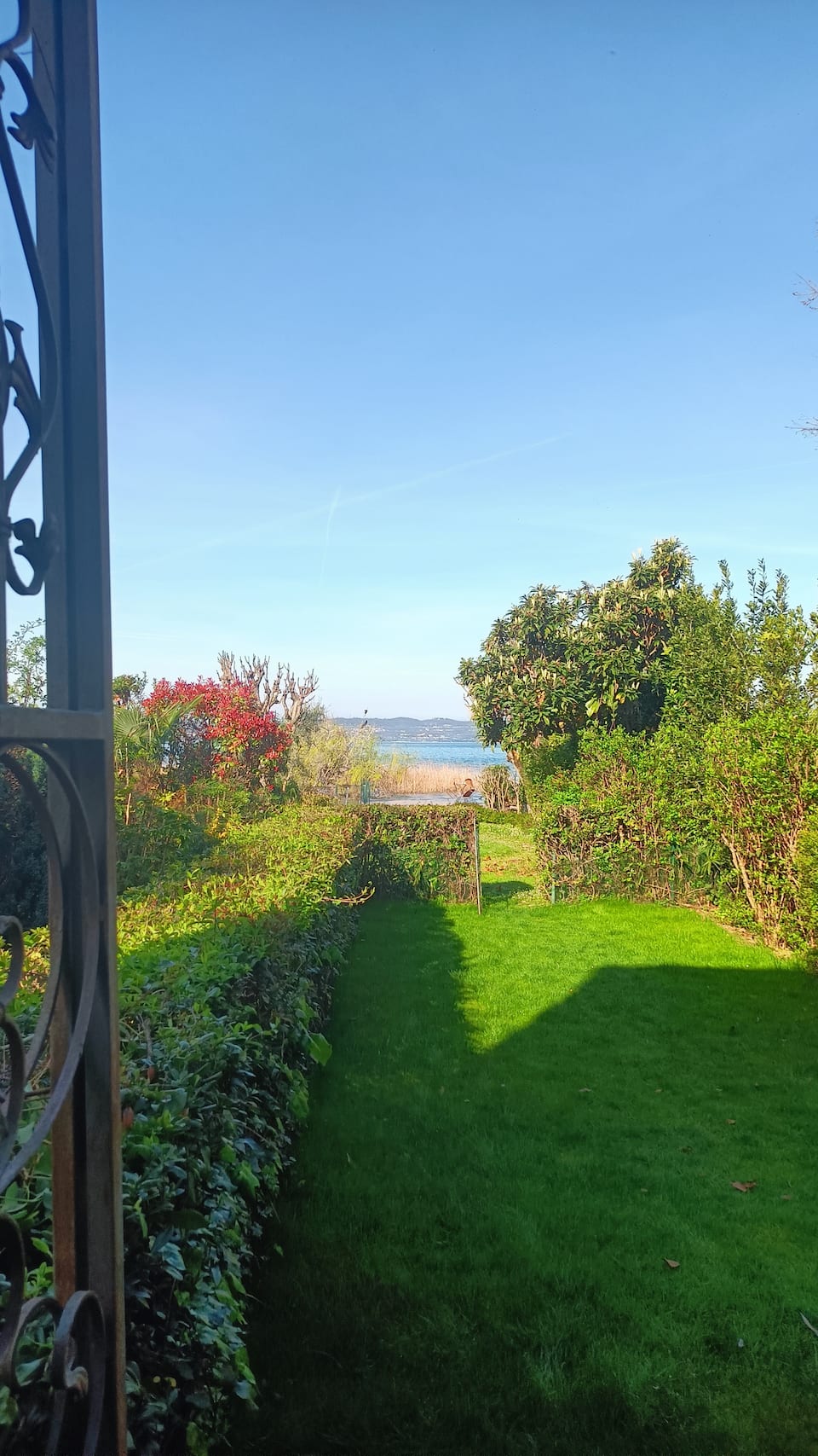 Lake Garda view from terrace — Blick auf den Gardasee — Vista Lago di Garda