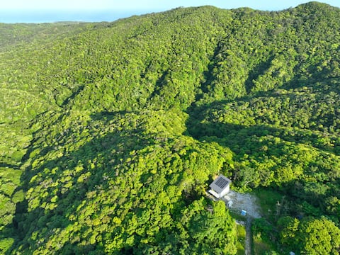 Electricity and WiFi from space. A single house. Off-grid cottages in Yanbaru National Park