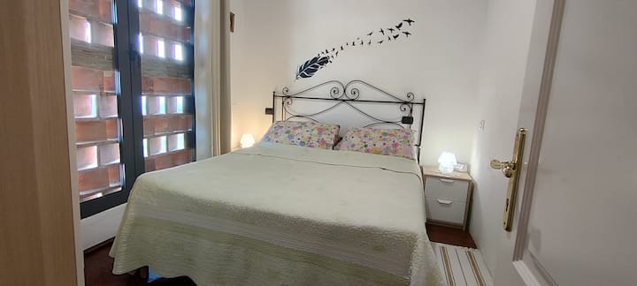 Secondary bedroom, double bed, sleeps 2. The bed is of excellent quality, memory foam, bed linen included