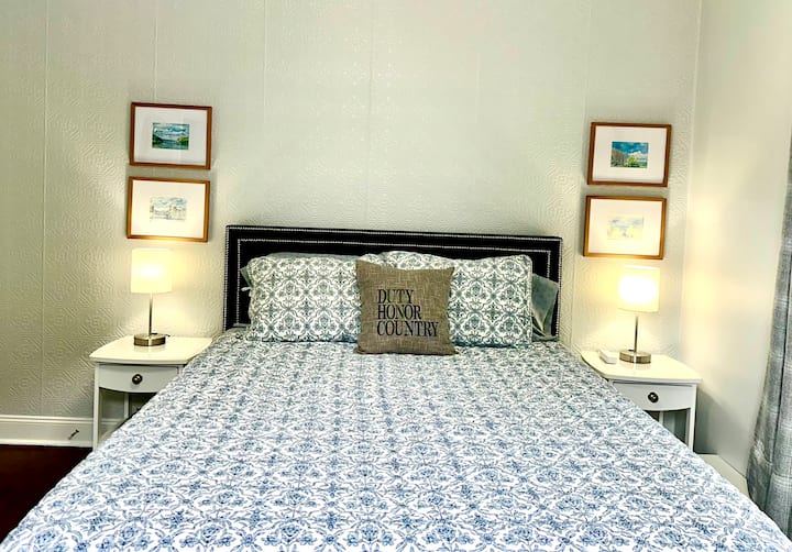 All three Queen bedrooms feature nightstands on both sides, equipped with charging stations, lighting, and ample storage space.  