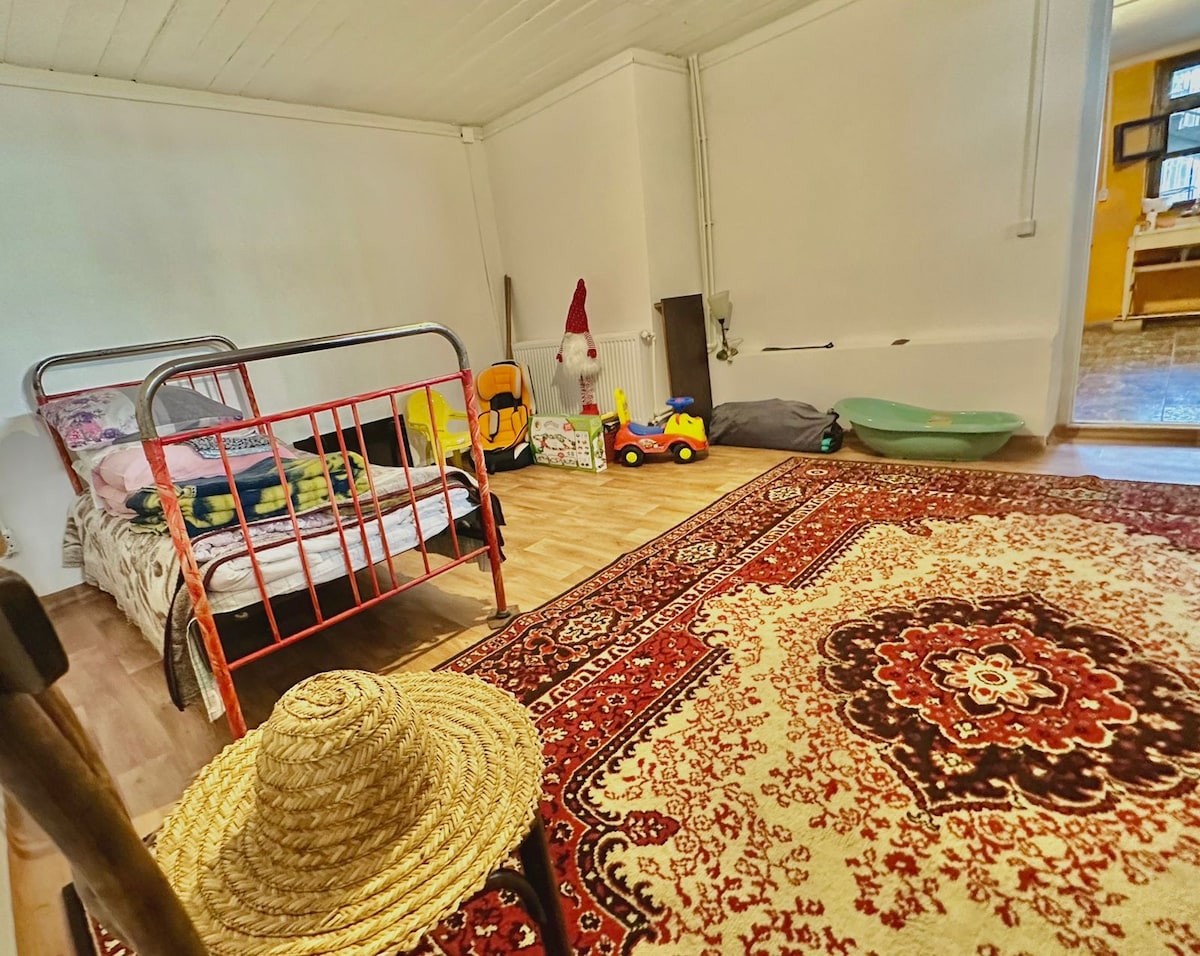 The third bedroom is located downstairs, but it can be used either as a bedroom or an office or for any other purposes of your choice. 