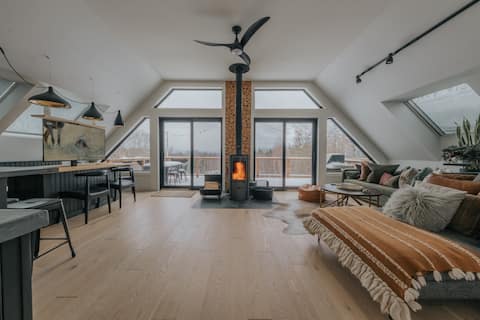 Modern Barn Perched on 24 Acres w/ Stunning Views