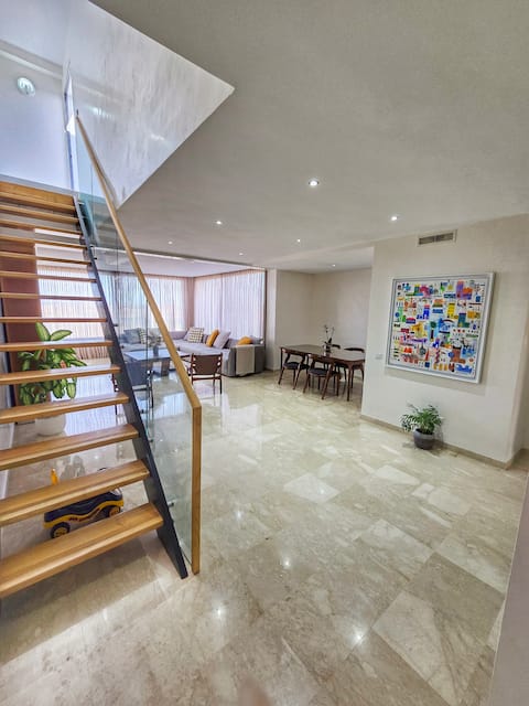 Popular Airbnb listing: Superb 3-bedroom beachfront duplex • private pool in Charrate
