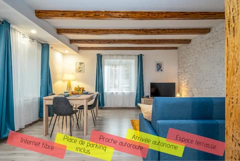 The authentic setting and its terrace space.