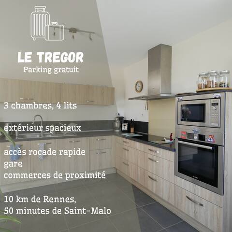 Le Trégor: modern, 6 people, 3 bedrooms, garden