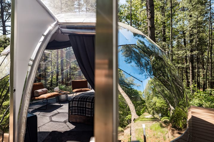 Open the locking door and enter into your peaceful accommodation for your stay.  One thing all of our guests agree on...its a very unique experience and one they find hard to leave at the end of their stay!  