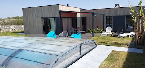 Contemporary house with heated pool