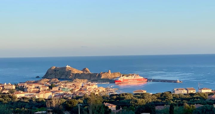 Appart 2 Chambres, Terrasse Vue Mer, Clim, Parking - L'Île-Rousse
