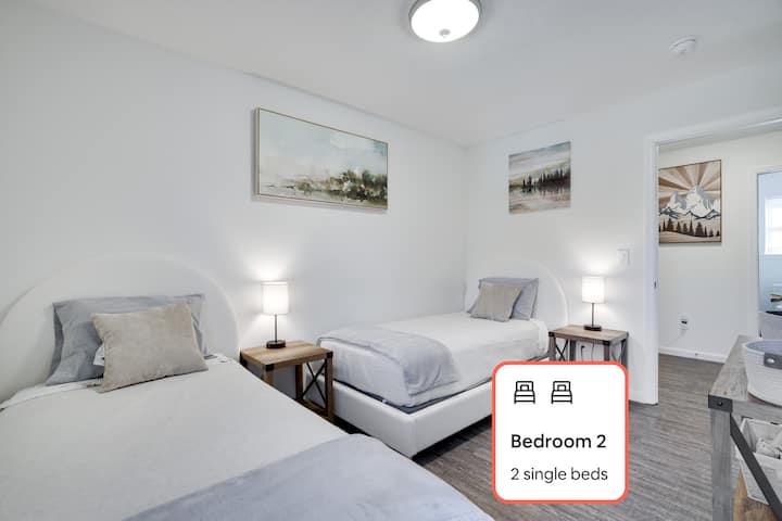 Bedroom No. 2 | 2 Twin Beds | 43" 4K UHD Roku TV | Closet