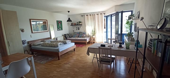 Apartamenti përbëhet nga një dhomë me kuzhinë të vogël të veçantë dhe banjë të madhe të veçantë. Ka një krevat dopio 140 x 200 cm dhe një krevat tek 90 x 200 cm. 