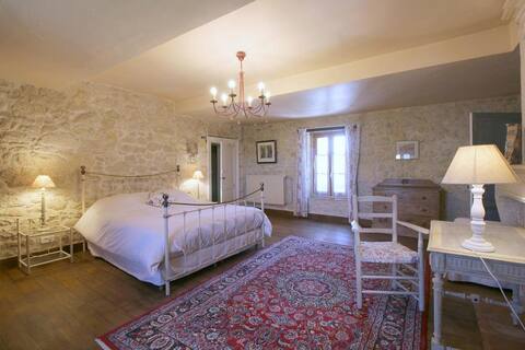 Spacious guest room with private bathroom.
