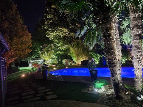 Romantic stone house with pool and hot tub Orleans