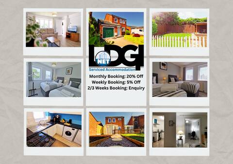 Dawley Detached House with parking, garden, Wi-Fi