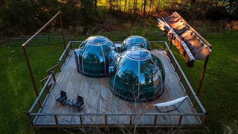 Three Bubble Dome Home with Pool & Hot Tub on Farm