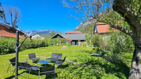 House with large garden and mountain view