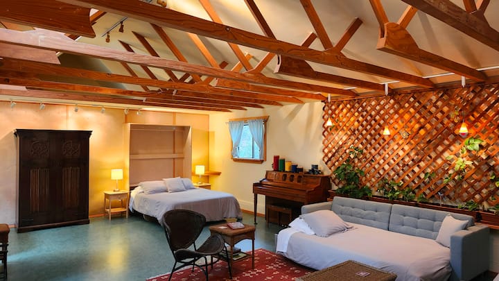 Main Queen Murphy Bed + Cozy Living