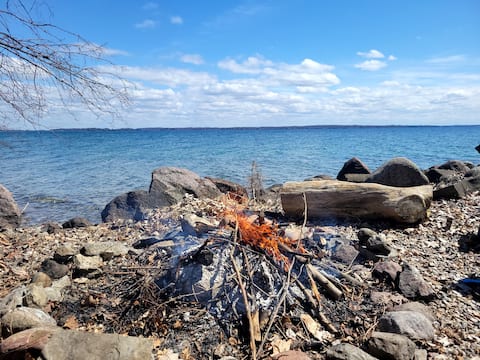 Unique waterfront house with private beach