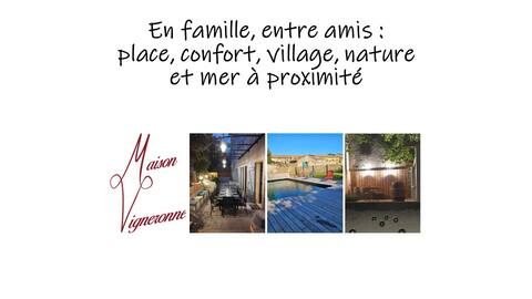Vignard Home, 15 People, car parking, near the sea