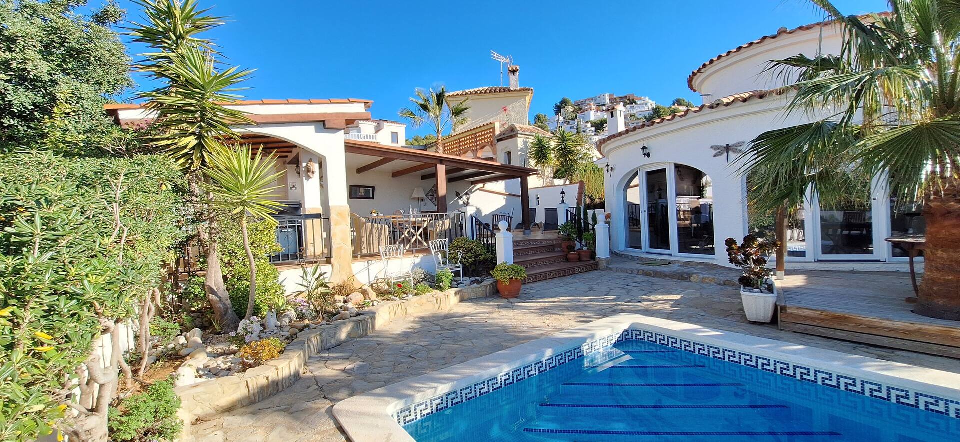 Villa com ar condicionado, vista para o mar, Wi-Fi e piscina privada
