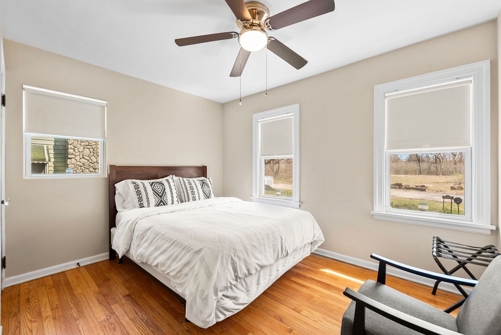 We wash all the linens between guests. All the mattresses and pillows have total bed bug encasements. The ceiling fans come with decorative frosted glass bulbs and fan cords—you will never be confused about which cord to use.