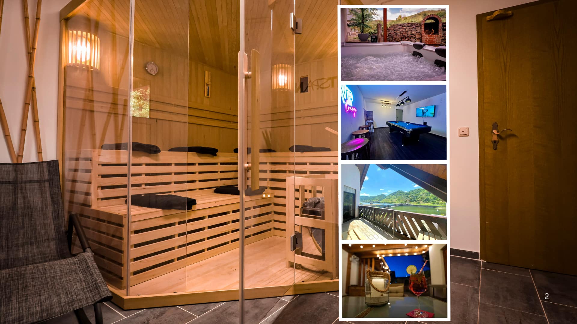 Mosel getaway: Hot tub, sauna & view