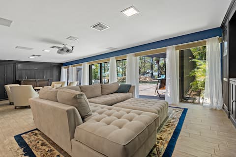 Large Waterfront Estate with Pool and Hot Tub