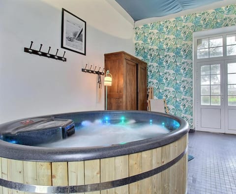Family home with hot tub