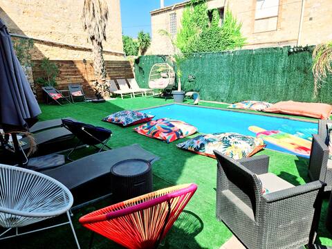 Cozy apartment Pool 6 travelers - 8 minutes Beach