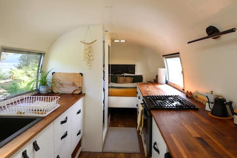 Vintage Airstream with Ocean Mountain Views