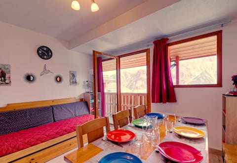 Annonce Airbnb populaire: 2 rooms 5/7 people-near slopes-mountain view à Orcières