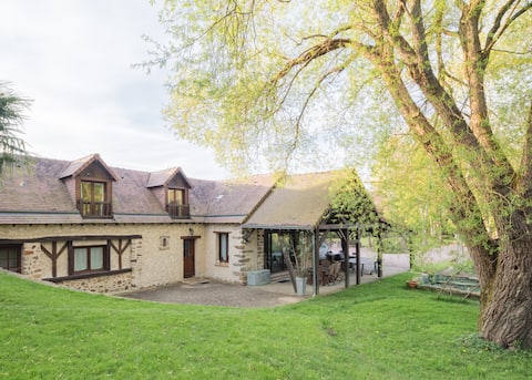 House with outdoor games and games library