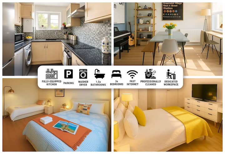 Parking-2largetvs-central-washerdryer- Dishwasher - Harrow