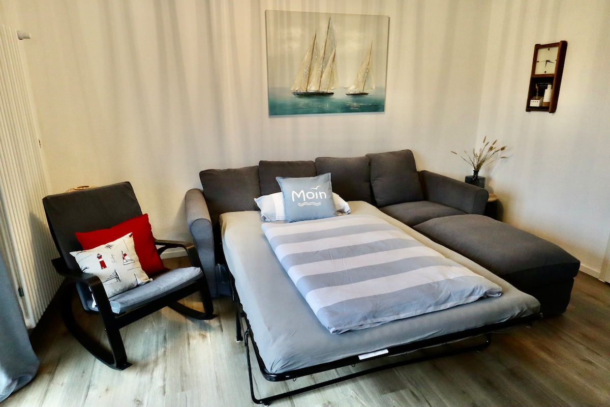 Annonce Airbnb populaire: Friesenbude apartment, garden, bed linen, Neßmersiel à Dornum