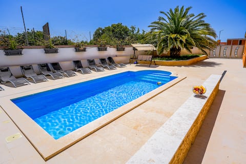 Big Apartment 400 m from beach with Private pool!