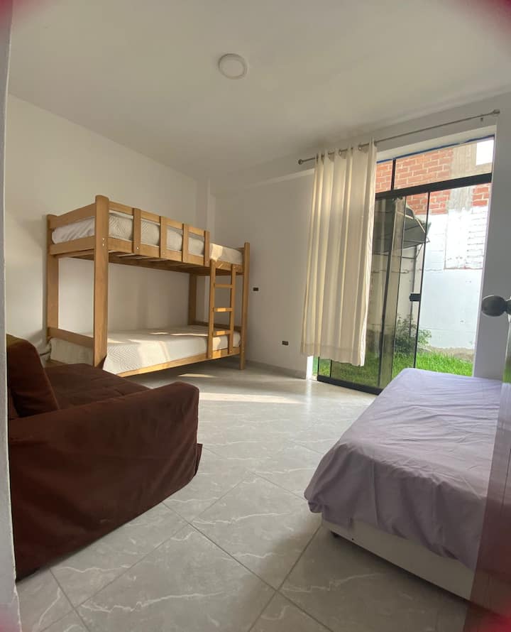 Room # 2: A cabin of plaza y media + 1 bed of 1 plaza 