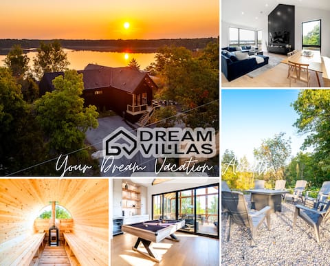 4BR Lakeview Modern Cottage, Sauna, Grill, Kayaks