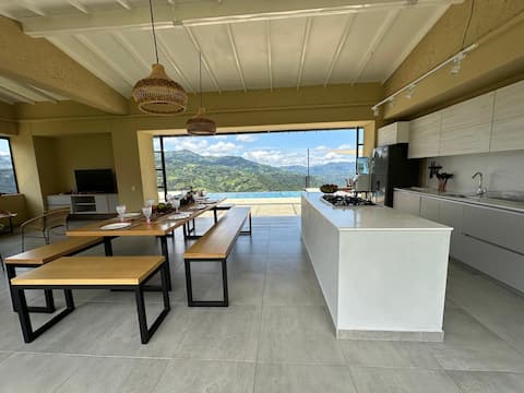 Spectacular view. Heated pool. Modern