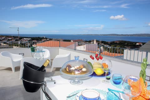 Terrace overlooking the sea