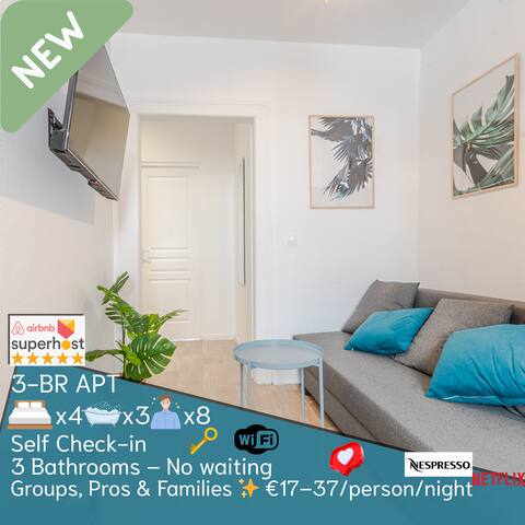 Groups – comfort – 3 beds – 3 showers – 7 pax