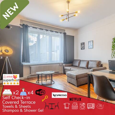1BR – Terrace & comfort – for pros & families