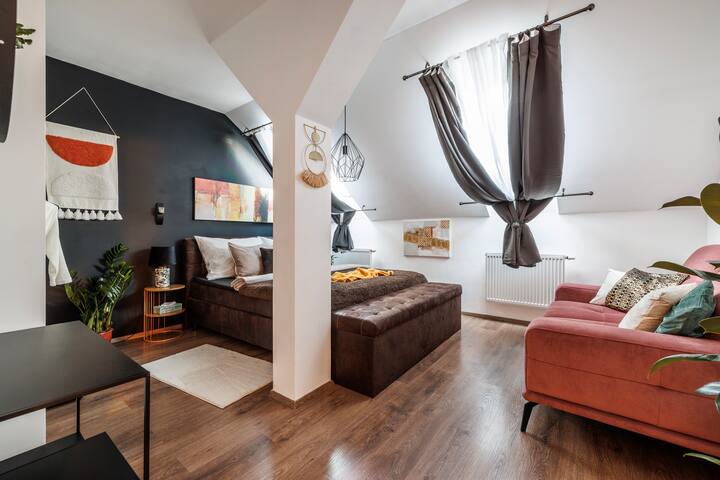 Spacious flat & parking, 3 stops to Wenceslav sq.