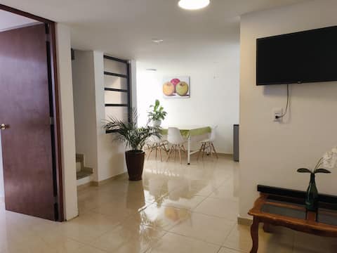 Full apartment with parking.