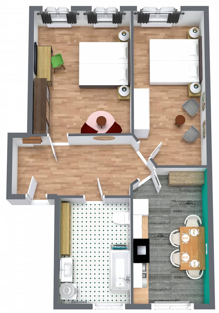 Kerner-4p-downtown-elbe-kitchen-parking - Meißen